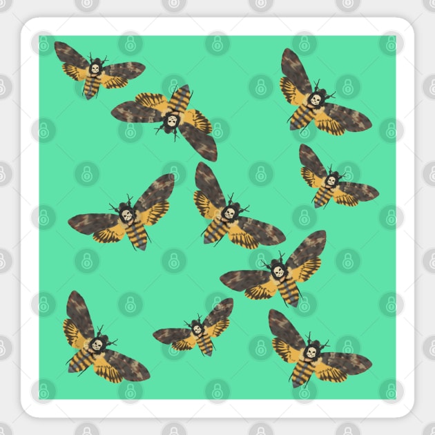 Death's Head Moths Seafoam Sticker by TrapperWeasel